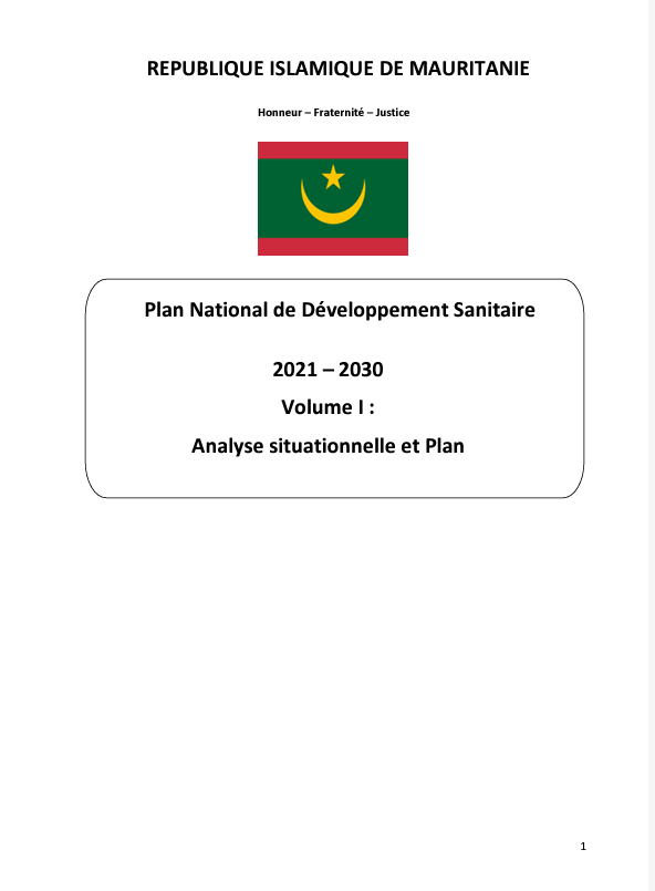 Plan National de Développement Sanitaire 2021-2030